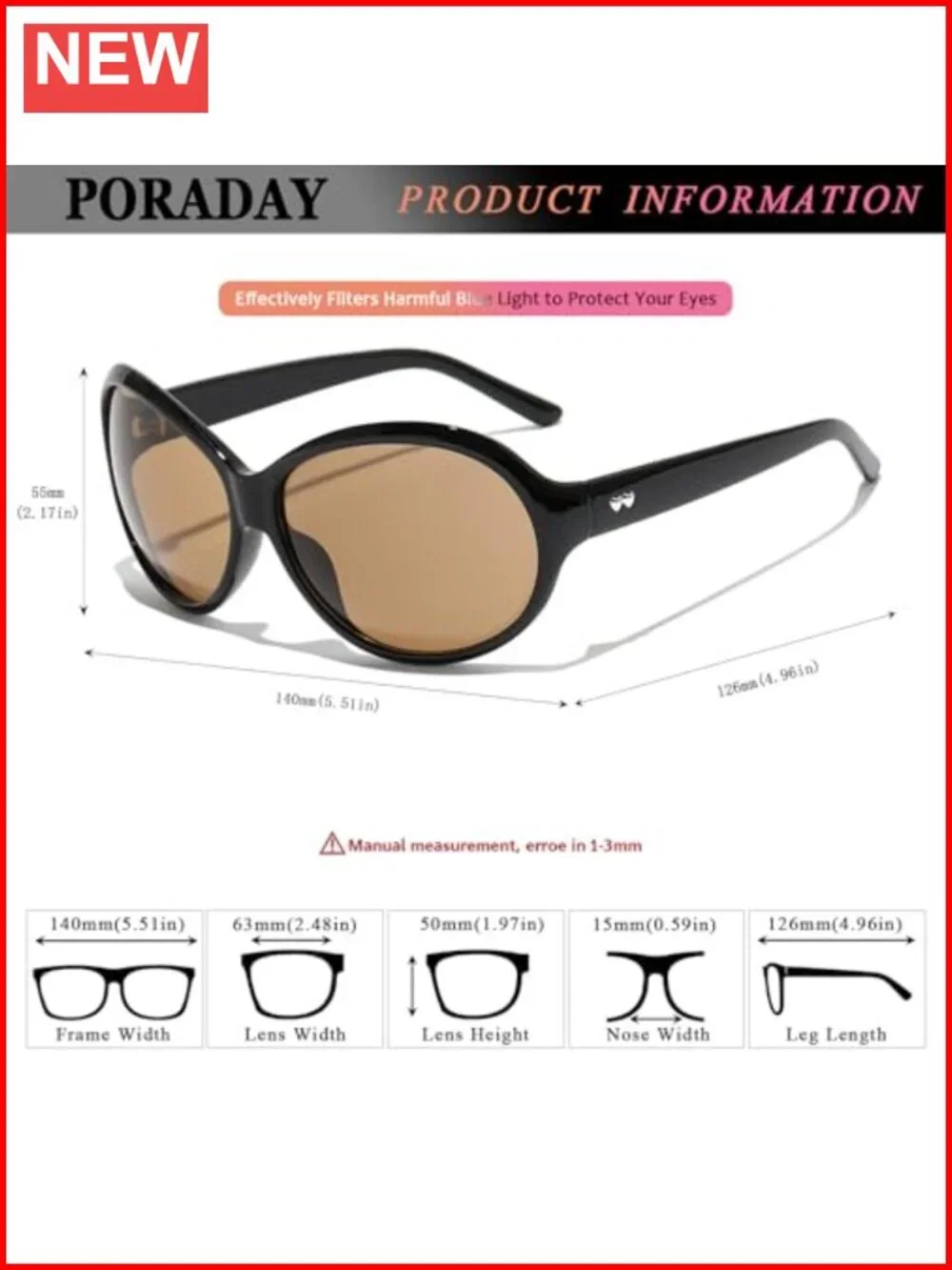 Women's Oversized Wrap Around Sunglasses UV400 Protection Retro Oval Shades